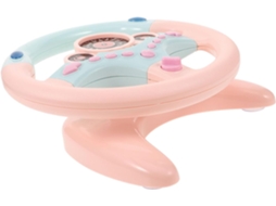 Volante De Brinquedo Para Meninos E Meninas, Com Música Integrada, Ampla Rotação, Simulação De Carro, Assento Para Passageiro E Base Rosa.
