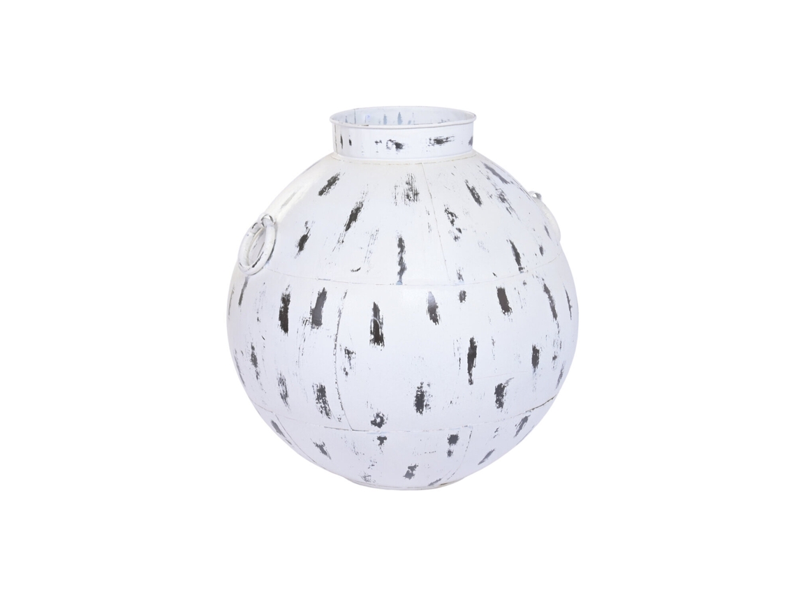 Ânfora de Ferro Branca Decapitada 80x80x86cm ALEXANDRA HOUSE LIVING