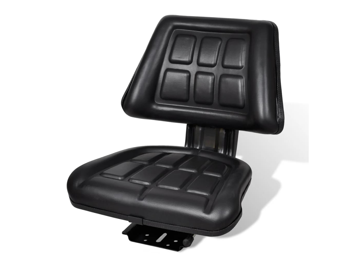 Vidaxl Assento De Trator Com Encosto Preto