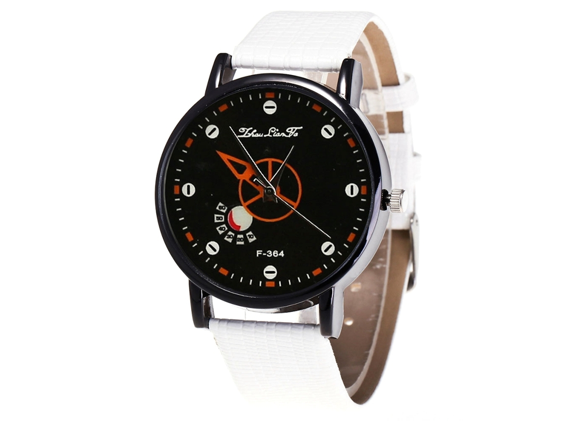 Relógio de pulso analógico clássico feminino Zhoulianfa com pulseira de PU - Presente