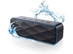 Alto Falante Bluetooth 20w Tws Subwoofer Estéreo 36h Reprodução Ipx7 100pés Microfone Aux Azul Yizhood
