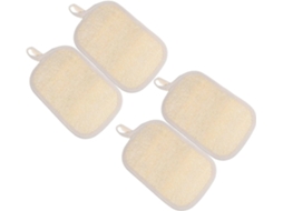 Lurelia Pack De 4 Buchas Vegetais De Banho Para Corpo E Rosto, Bucha Vegetal, Com Argola E Limpeza Profunda