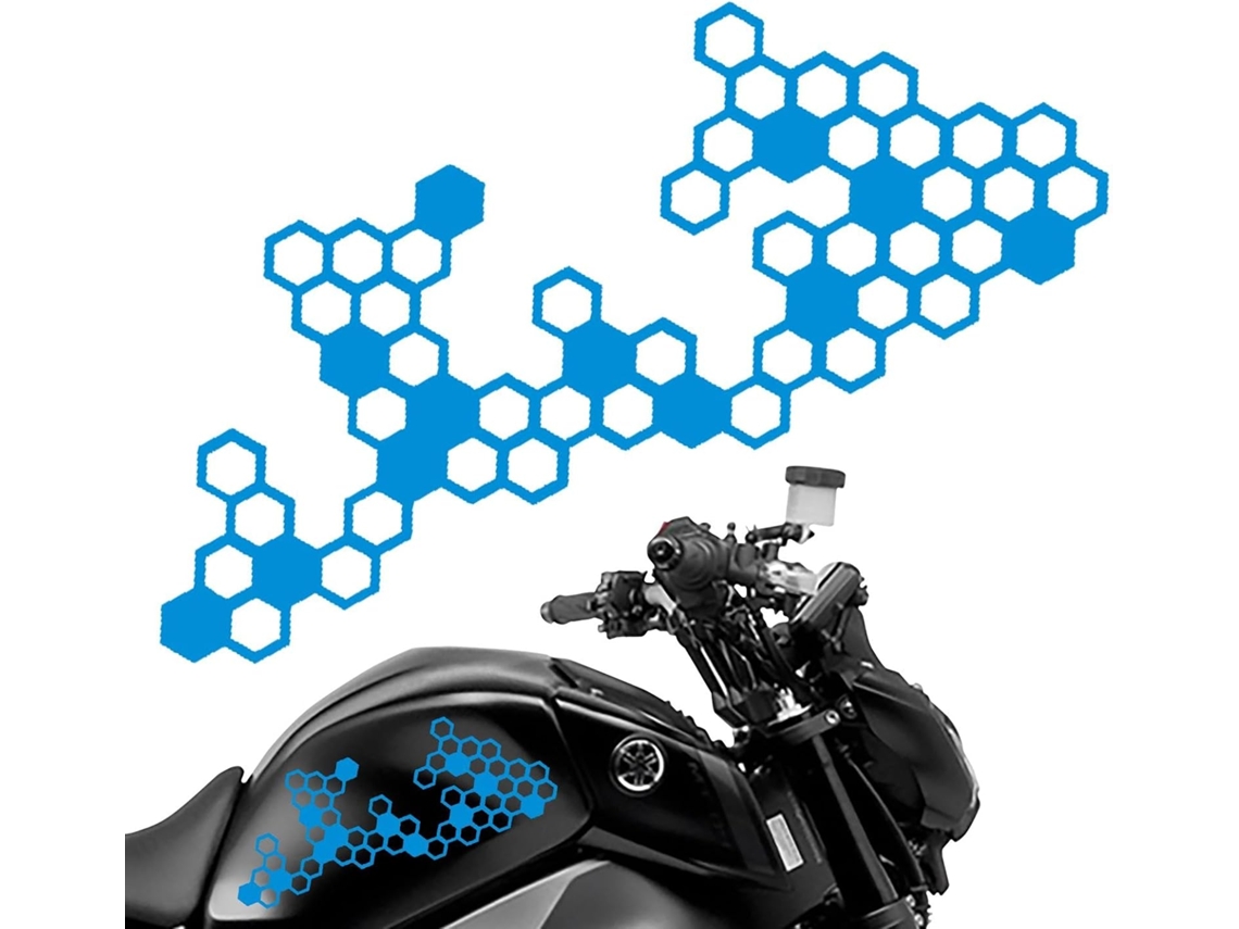 Adesivos Hexagonais Para Motocicletas, Adaptáveis, Com Efeito