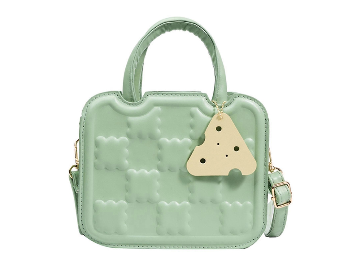 Bolsa Pequena Quadrada De Couro, Bolsa Transversal, Cor Sólida, Bolsa De Biscoitos Para Presente, Verde