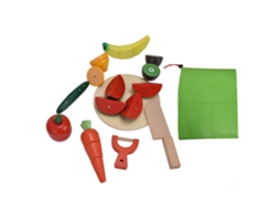 Primerox brinquedo de Corte de Frutas e Legumes para Crianças 3+ Jogo de Cozinha Simulado Madeira