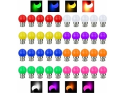 Lâmpada Led Colorida 3w 220v/50hz Base E27 Pacote Com 40 Lâmpadas Multicoloridas