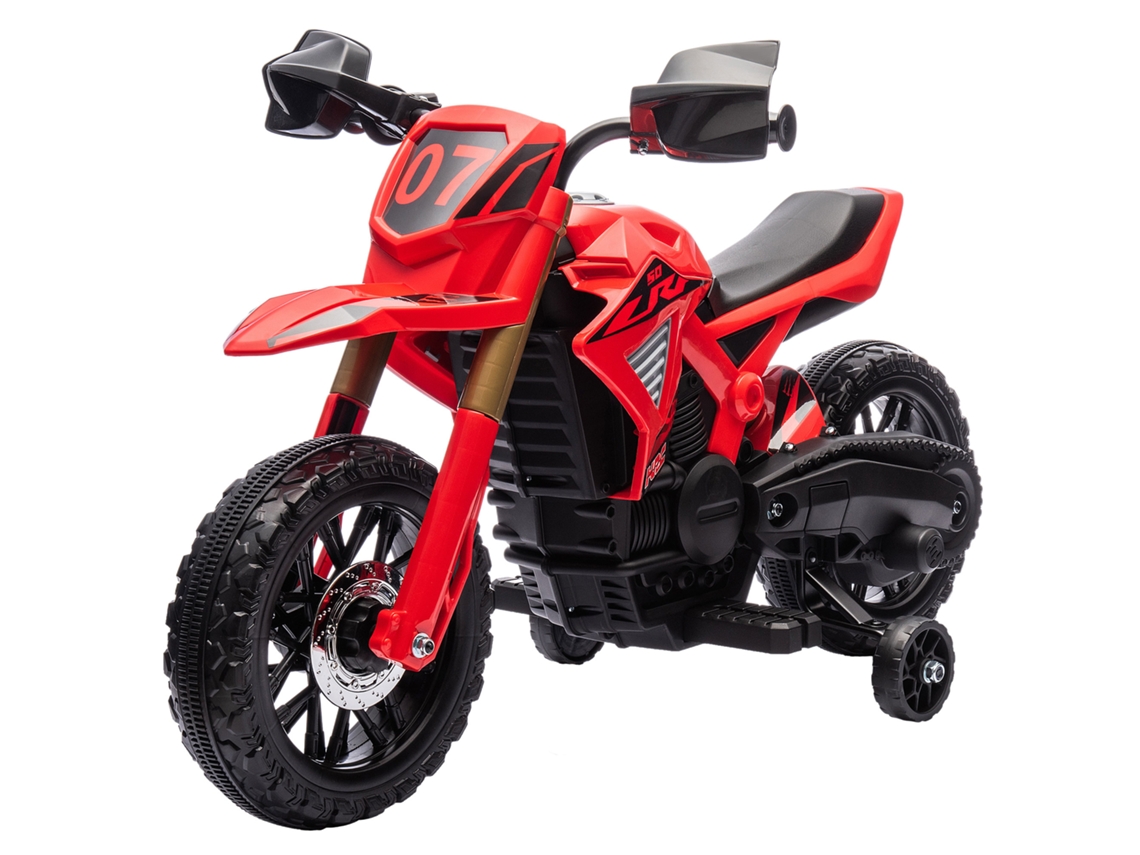 Moto Cross Vermelha 3-8 6 2 Carga30 Kg Elétrica Infantil Anos V Motores Buzina + Rodinhas