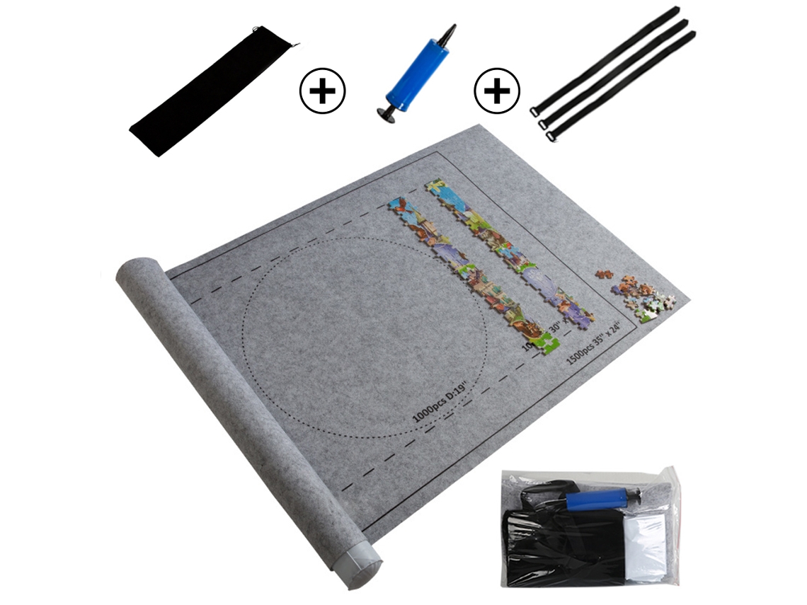 Rebe-tapete De Quebra-cabeça Portátil Roll Felt Para Até 1500 Peças Com Bolsa De Armazenamento De Viagem