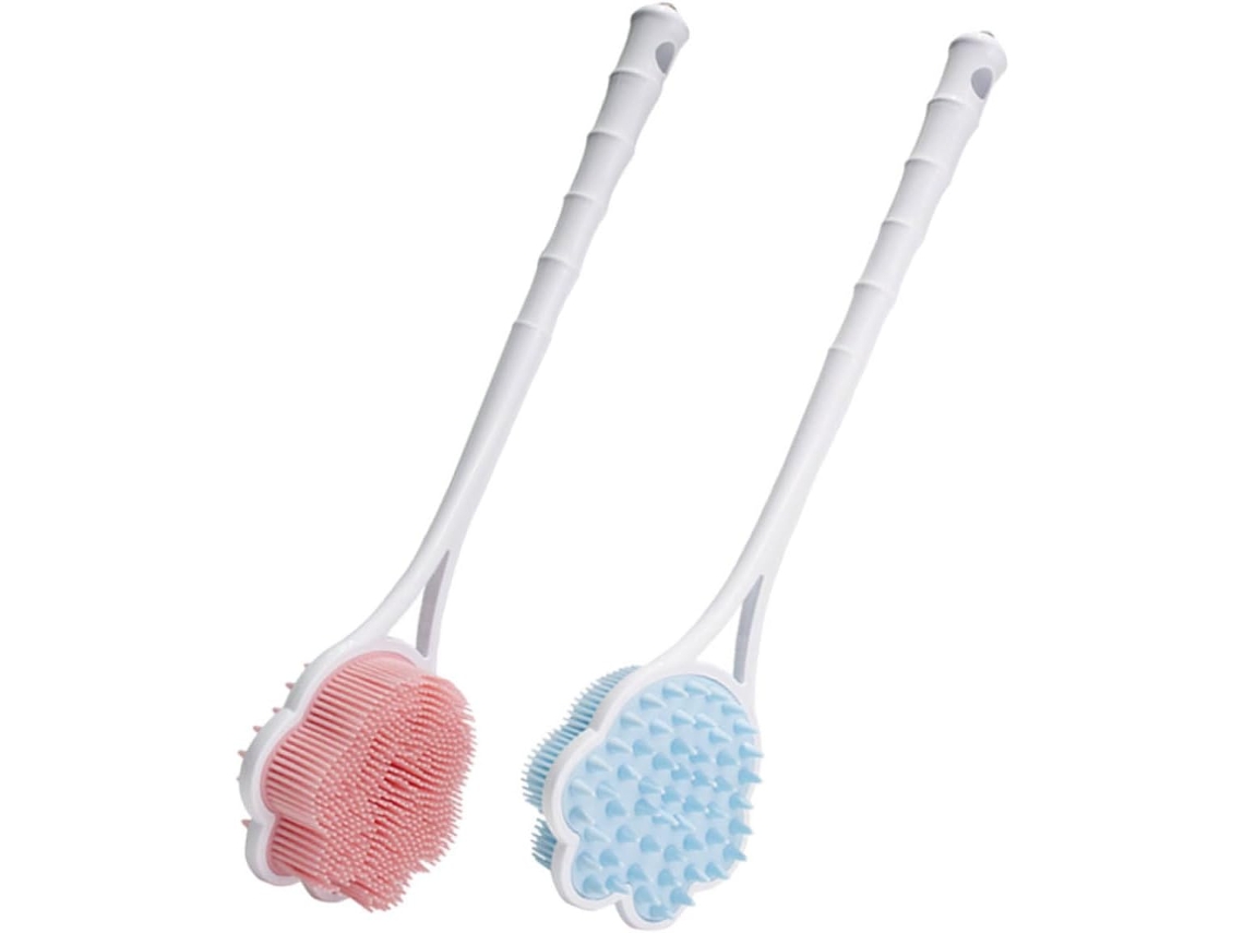 Escovas De Banho Silicone Iplusmile, Escova Corporal Com Cabo Longo, Conjunto Com 2-unidades, Textura Confortável E