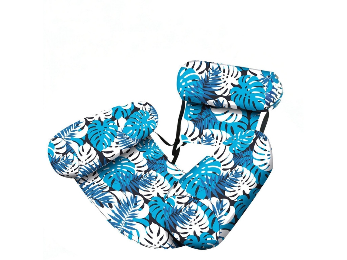 Boia inflável AQUAFORGE, dobrável, dupla função, com encosto, espreguiçadeira, brinquedo inflável para piscinas e praias