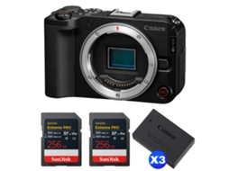 Eos R50 V + 2 Sandisk 256gb Extreme Pro Uhs ii Sdxc + 3 Canon Lp e17 + Ebook “20 Dicas para Fotos Que Impressionam” CANON