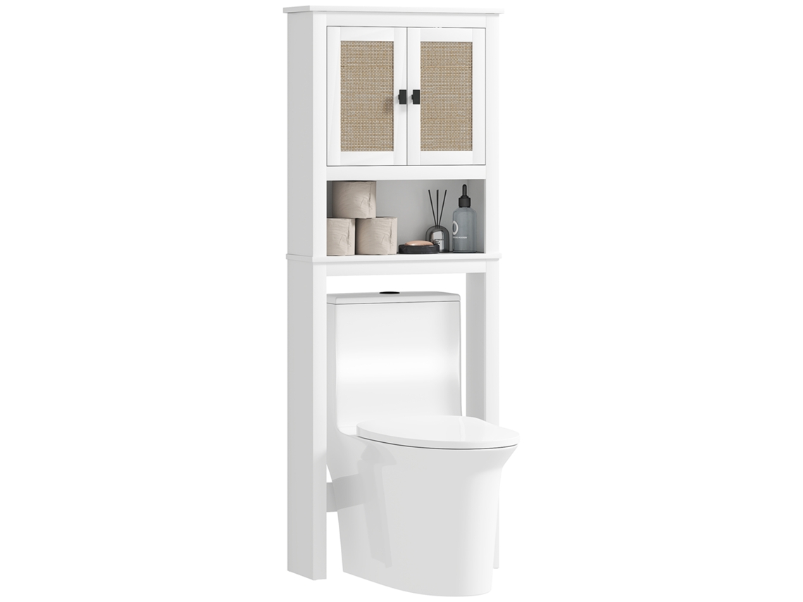 Armário de Sanita com 2 Portas, Compartimento e Prateleira 60x19,5x160 Cm Branco S/MARCA