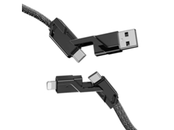 Cabo Usb C para Usb C 4 em 1 com Fio Plano de Nylon Entrelaçado AOZORZ