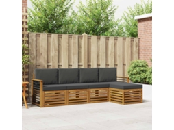 Vidaxl Conjunto De Sofás Para Exterior 5 Unid. Natural E Antracite