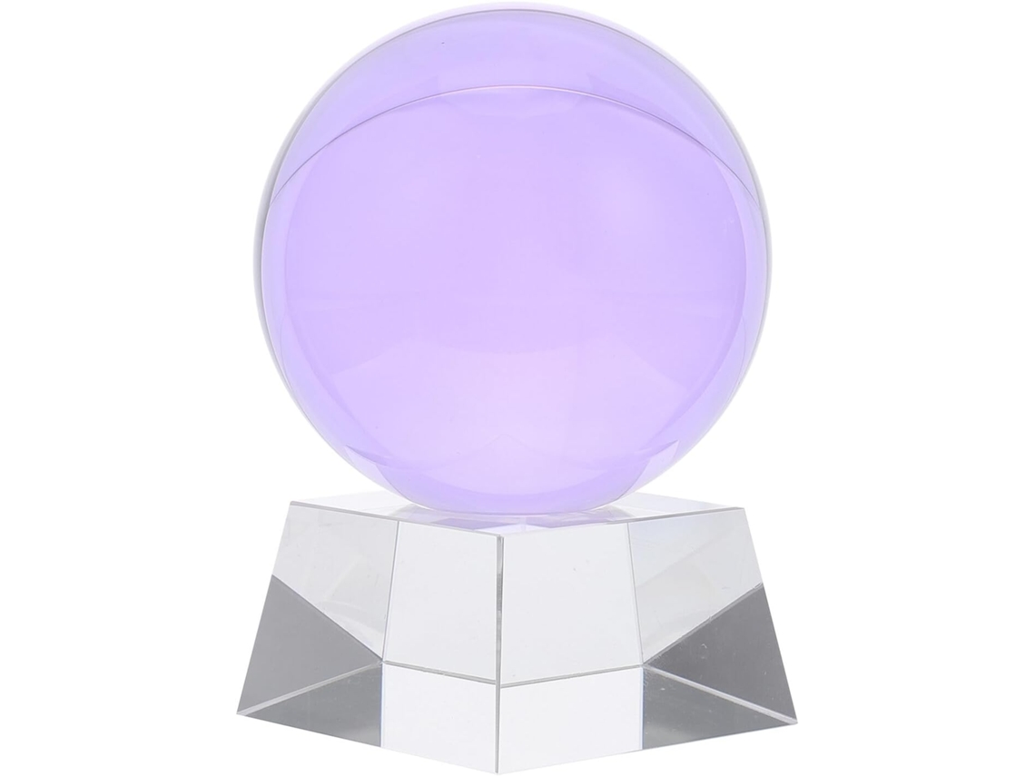 Bola De Cristal Roxa De 8 Cm Com Base Trapezoidal Transparente, Ornamento Decorativo Para Festivais E Artesanato Criativo Gokoco