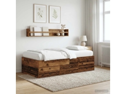 Vidaxl Estrutura De Cama Com Armazenamento Madeira Antiga 80 X 200 Cm