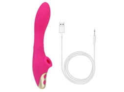 Vibrador De Massagem De Suco De Silicone Recarregvel Com 9 Modos Para Mulheres (rosa Vermelha)