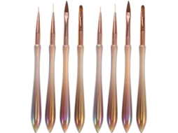 Conjunto De 8 Pincéis Para Nail Art, Ferramentas De Desenho Em Metal De Precisão