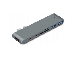 Hub Usb c Ic para Notebook, Adaptador 4k Hdtv, Usb 3.0 com Leitor de Cartões AQUAFORGE