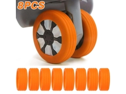 8 Capas De Silicona Para Rodas De Mala Protectoras Anti-desgaste E Anti-choque Para A Maioria Das Malas De Mão Naranja