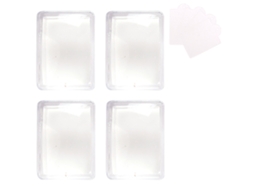 Carimbo Retangular De Silicone Transparente Com Raspadores Vermelho ZMDECQNA 4 Un
