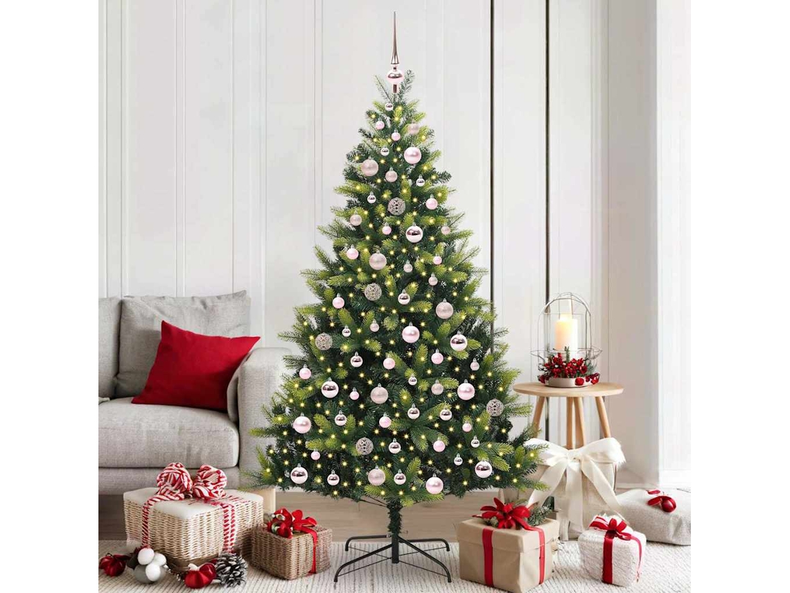 Vidaxl Árvore De Natal Artificial Articulada 300 Leds Verde 180 Cm