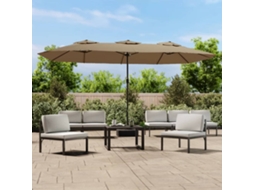 Vidaxl Guarda-sol De Jardim Cabeça Dupla/led 449x265cm Cinza-acastanho