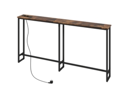 Mesa Console Marrom 160x20x80cm, Estação Carregamento, Aço, Industrial.-hw