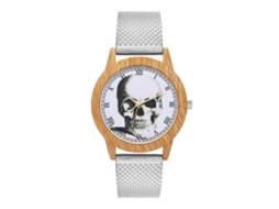 Reloj De Cuarzo Unisex Con Correa De Silicona, Dial Anual, Casual, Plata