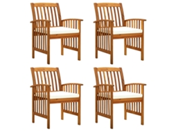 Garden Dining Chair, Garden Dining Chairs Vidaxl Branco Madeira De Acácia (n/a)