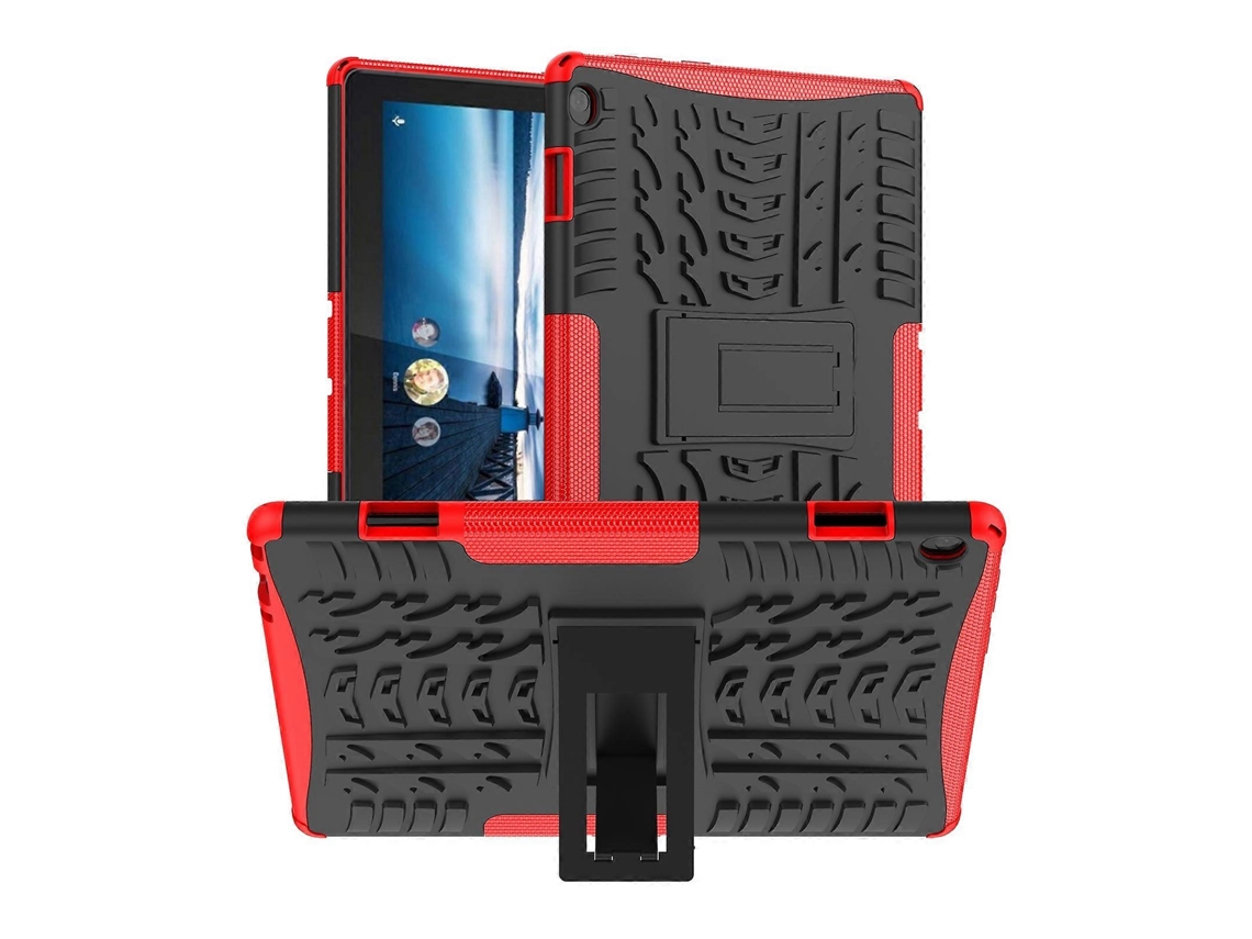 Capa Protetora Para Tablet Lenovo Tab M10 X605 / X505 Com Textura De Pneu, Resistente A Impactos, Em Tpu + Pc, Com Suporte.