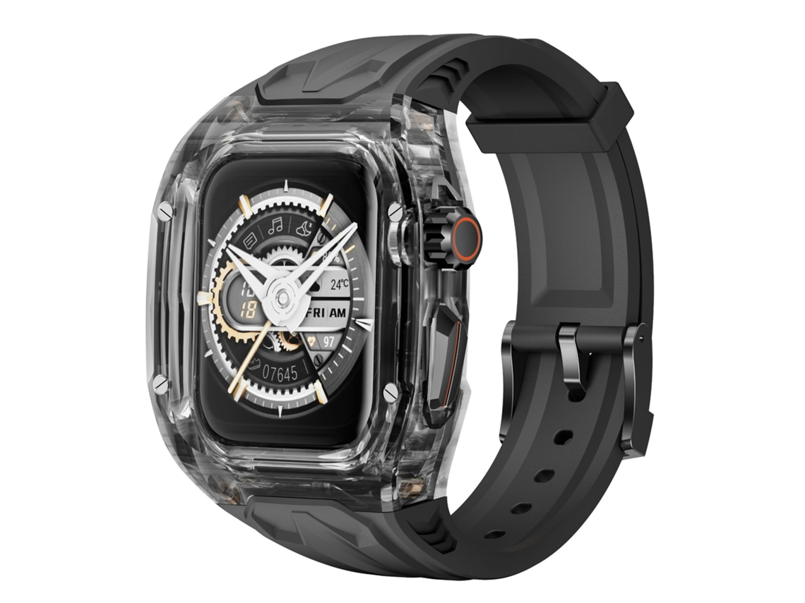 Bracelete Para Apple Watch 10ª/11ª Geração 42mm, Caixa Transparente De Policarbonato De Peça Única Preto Transparente Panoona