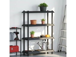 Vidaxl Unidade De Estante 4 Níveis 100 X 40 X 136,5 Cm Pp Antracite