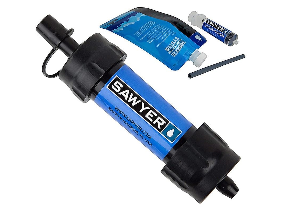 Sistema De Filtração De Água Mini (azul) Para Camping, Trilhas E Viagens Com Filtro Premium