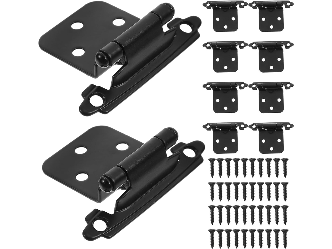 Conjunto De 10 Dobradiças Mola Em Aço Inoxidável Preto Com Fechamento Automático Para Armários