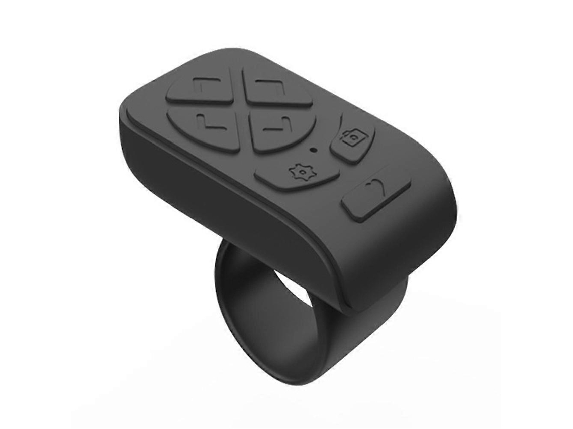 Controle Remoto Bluetooth Sem Fio Preto, Controle Remoto De Ponta De Dedo, Anel Giratório Para Virar Páginas, Compatível Com Celulares, Tablets E Câm