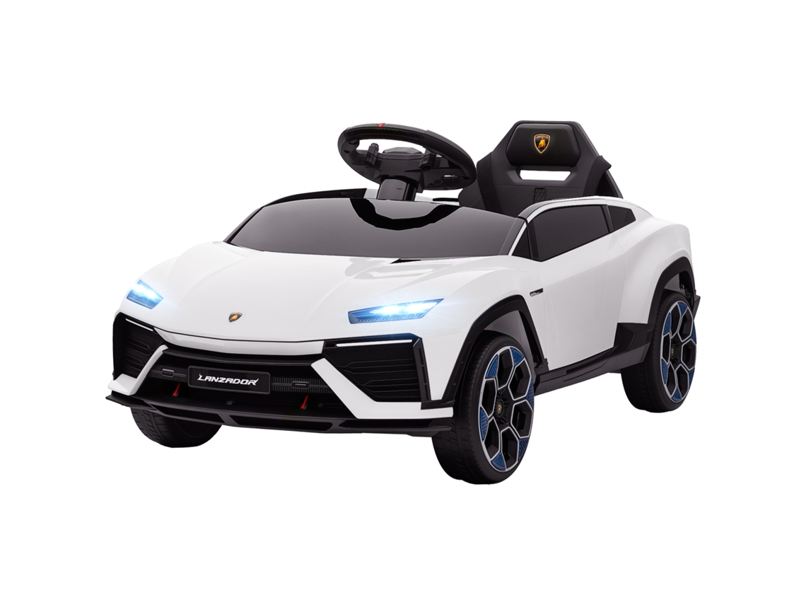 Carro elétrico infantil Lamborghini 12v, controle remoto 2,4g, motor duplo, branco, +3 anos | S/MARCA