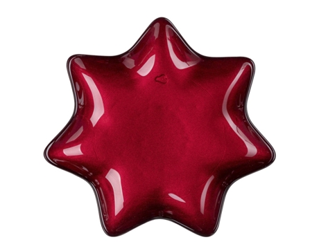Prato em Forma de Estrela LEONARDO (Vidro - Vermelha - 15 x 15 x 1,5 cm)