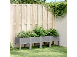 Vidaxl Vaso/floreira De Jardim C/ Pernas 160x40x42cm Pp Cinzento-claro