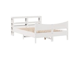 Estrutura de Cama com Cabeceira Pinho Maciço Branco MAISON EXCLUSIVE 150x200 cm