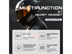 Aetheria fone de Ouvido para Capacete Moto Bt5.0 À Prova D'água Redução de Ruído Chamada Automática Rádio Fm