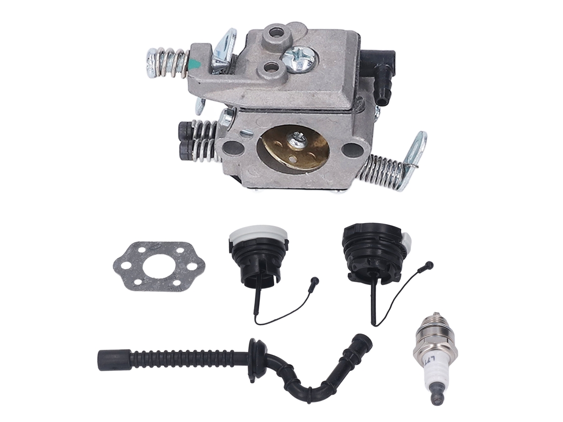 Kit Carburador com Vela de Ignição Tampa e Linha de Combustível para Motosserra Stihl Ms250 Ms230