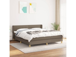 Vidaxl Cama Com Molas/colchão 180x200 Cm Tecido Castanho-acinzentado