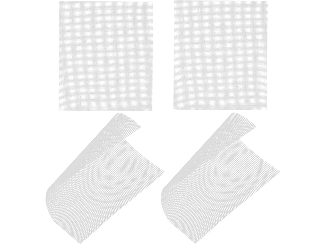 Conjunto de 4 folhas de malha plástica para bordado.
