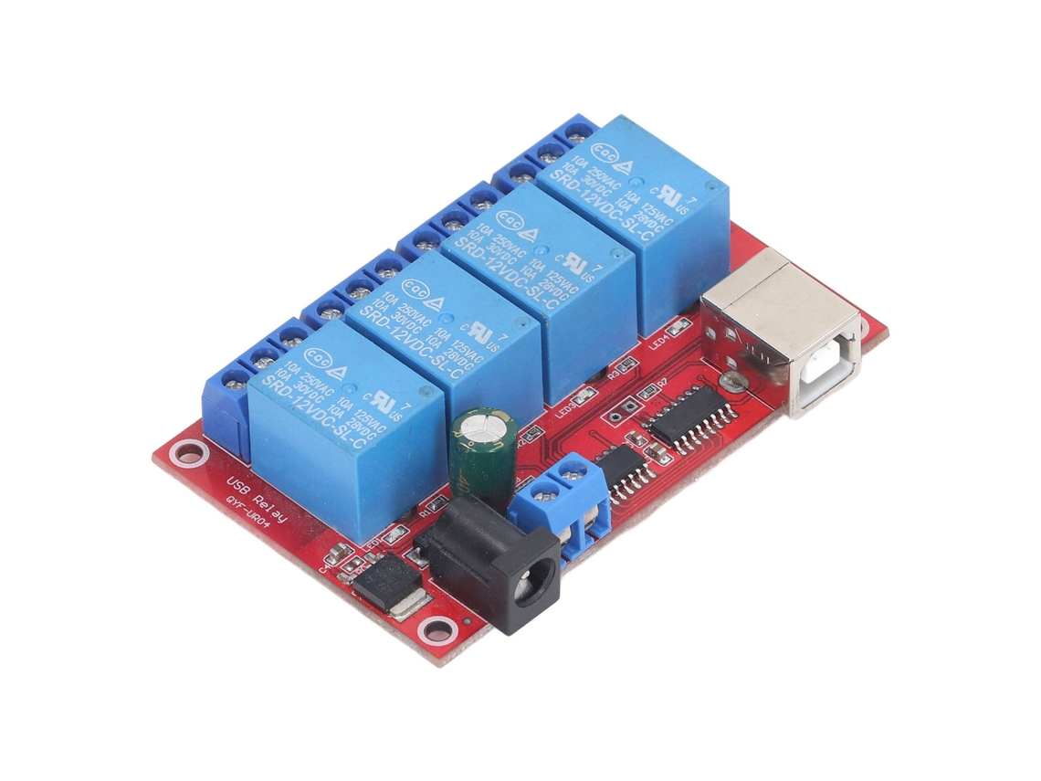 Módulo de Relé 4 Canais USB DC 12V 3 Modos | S/MARCA