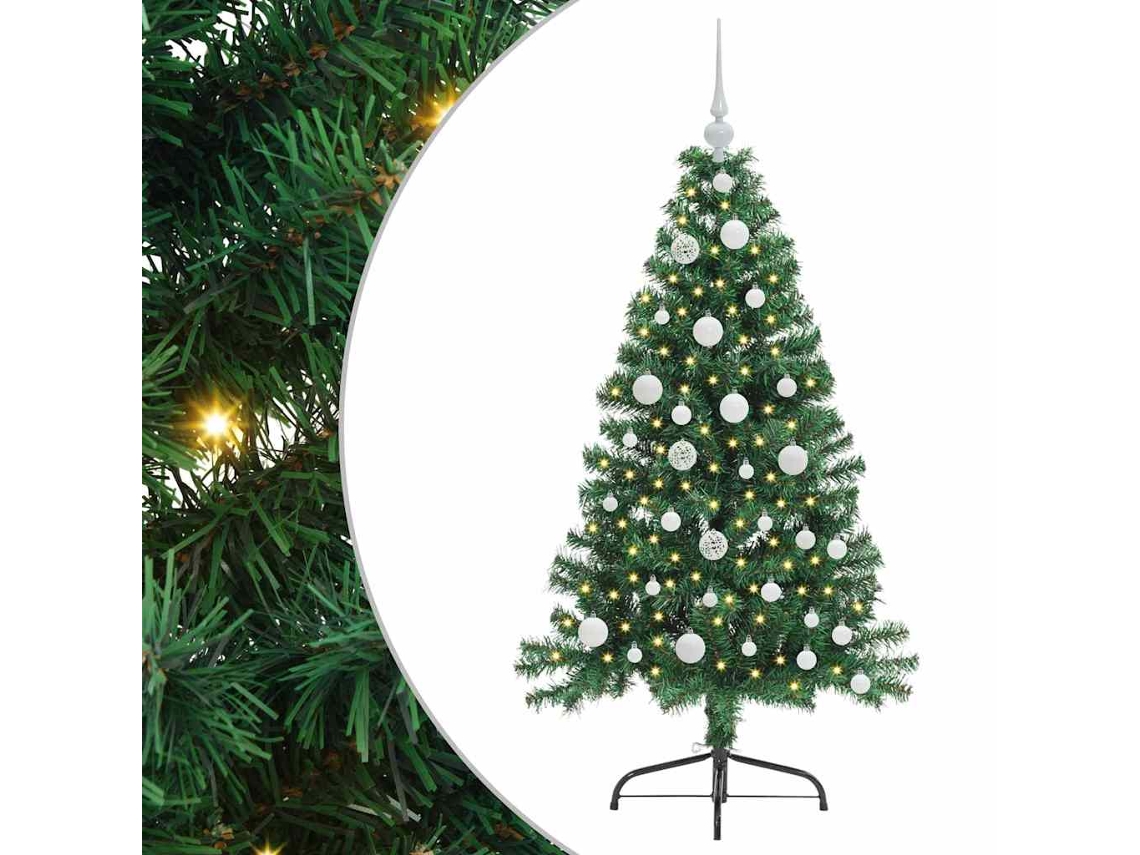 Conjunto 1 Decoração De Árvore De Natal Vidaxl Verde Pvc (120 Cm)