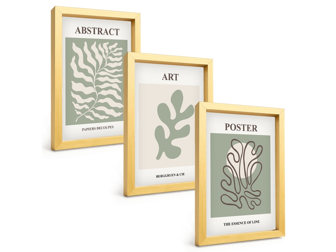 Composição De Quadros Padrões De Pôsteres De Plantas De Matisse Espelharte (3 Peças 20x30 Cm)