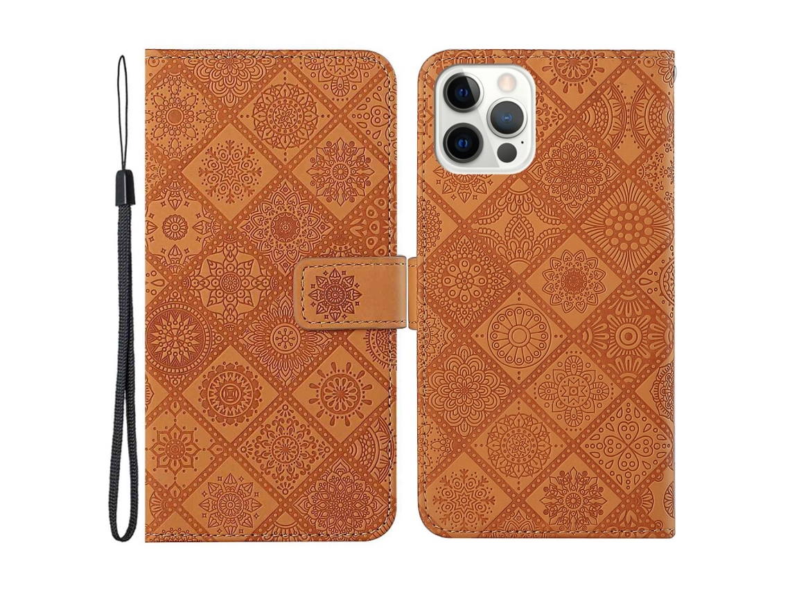 Capa Para Iphone 15 Pro Pele Sintética Castanho