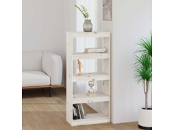 Vidaxl Estante/divisória 60x30x135,5 Cm Madeira De Pinho Maciça Branco