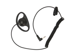 Fone Mali D Shape, lado único, com gancho, enrolado, 3.5mm, para celulares e MP3